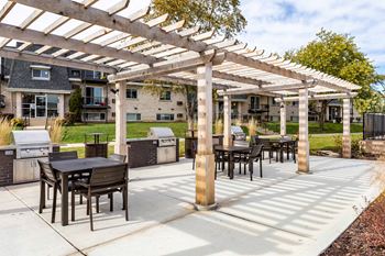 Outdoor lounge with grills